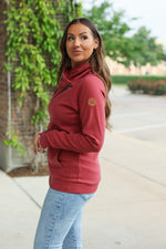 Load image into Gallery viewer, Classic Zoey ZipCowl Sweatshirt - Brick
