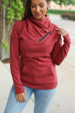 Load image into Gallery viewer, Classic Zoey ZipCowl Sweatshirt - Brick
