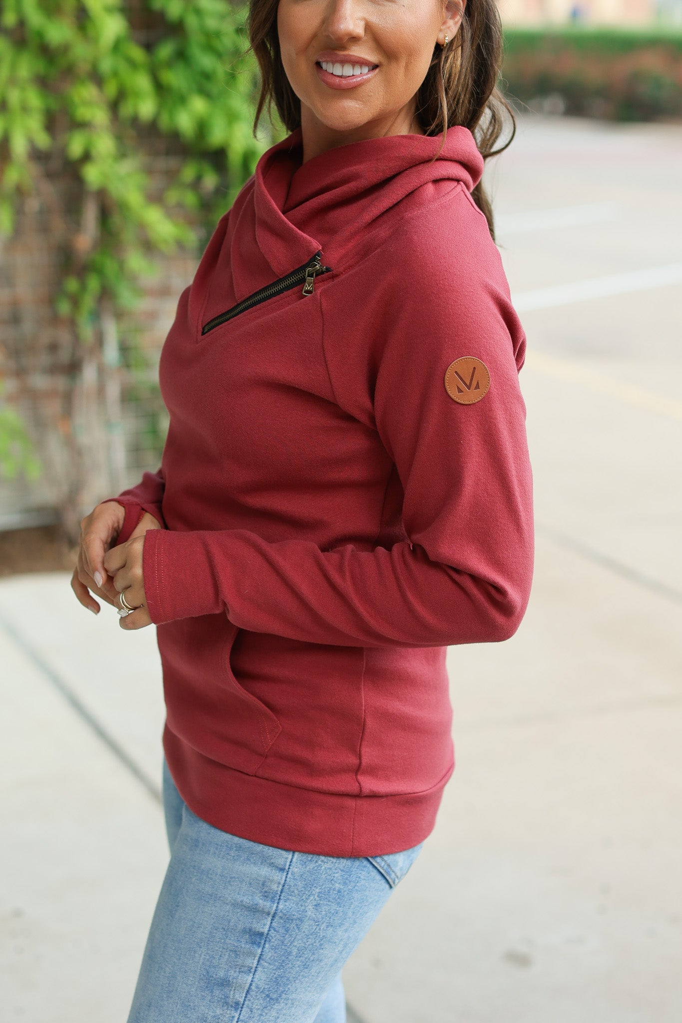 Classic Zoey ZipCowl Sweatshirt - Brick