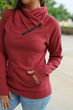 Load image into Gallery viewer, Classic Zoey ZipCowl Sweatshirt - Brick
