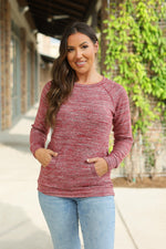 Load image into Gallery viewer, Hannah Pocket Pullover - Red
