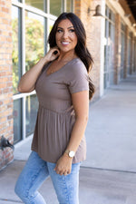 Load image into Gallery viewer, Sarah Ruffle Short Sleeve - Mocha
