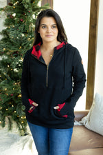 Load image into Gallery viewer, Avery Accent HalfZip Hoodie - Buffalo Plaid
