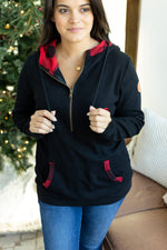 Load image into Gallery viewer, Avery Accent HalfZip Hoodie - Buffalo Plaid
