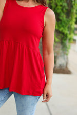 Load image into Gallery viewer, Renee Ruffle Tank - Red

