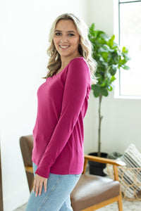 Leah Long Sleeve Top - Magenta