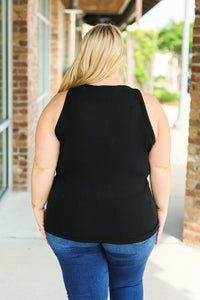 **Tara Ribbed Tank - Black