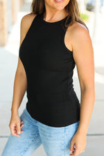 Load image into Gallery viewer, Tara Ribbed Tank - Black
