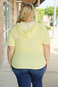 Short Sleeve ZipUp Hoodie - Yellow FINAL SALE