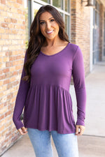 Load image into Gallery viewer, Long Sleeve Sarah Ruffle - Purple
