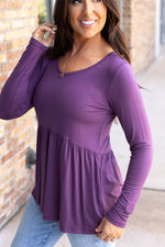 Load image into Gallery viewer, Long Sleeve Sarah Ruffle - Purple | Women&#39;s Top
