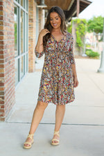 Load image into Gallery viewer, Taylor Dress - Mocha Floral
