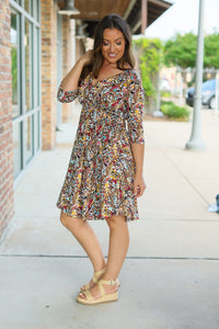 Taylor Dress - Mocha Floral