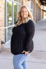 Load image into Gallery viewer, Long Sleeve Sarah Ruffle - Black
