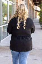 Load image into Gallery viewer, Long Sleeve Sarah Ruffle - Black
