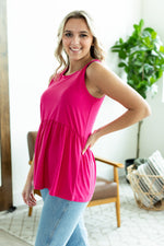 Load image into Gallery viewer, Renee Ruffle Tank - Hot Pink

