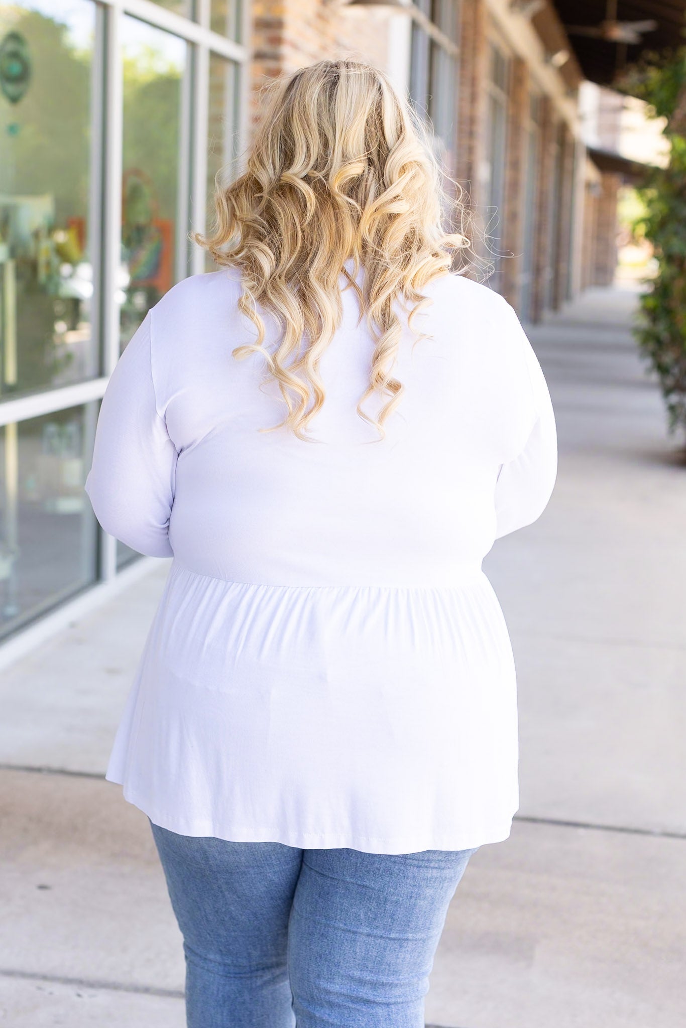 Long Sleeve Sarah Ruffle - White