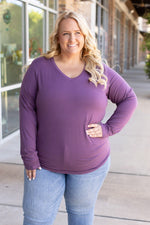 Load image into Gallery viewer,  Larissa Long Sleeve - Purple | Women&#39;s V-Neck Top
