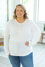 Load image into Gallery viewer, Harper Long Sleeve Henley - White
