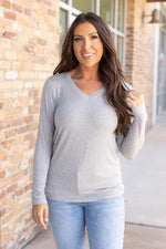 Load image into Gallery viewer, Larissa Long Sleeve - Light Grey | Women&#39;s Top
