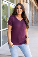 Load image into Gallery viewer, Sophie Pocket Tee - Burgundy
