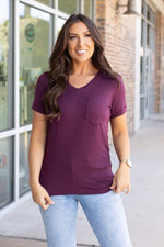 Load image into Gallery viewer, Sophie Pocket Tee - Burgundy
