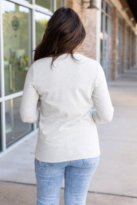 Leah Long Sleeve Top - Light Grey