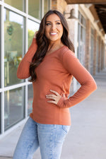 Load image into Gallery viewer, Leah Long Sleeve Top - Pumpkin
