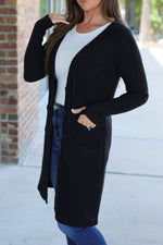 Load image into Gallery viewer, Knit Colbie Ribbed Cardigan - Black
