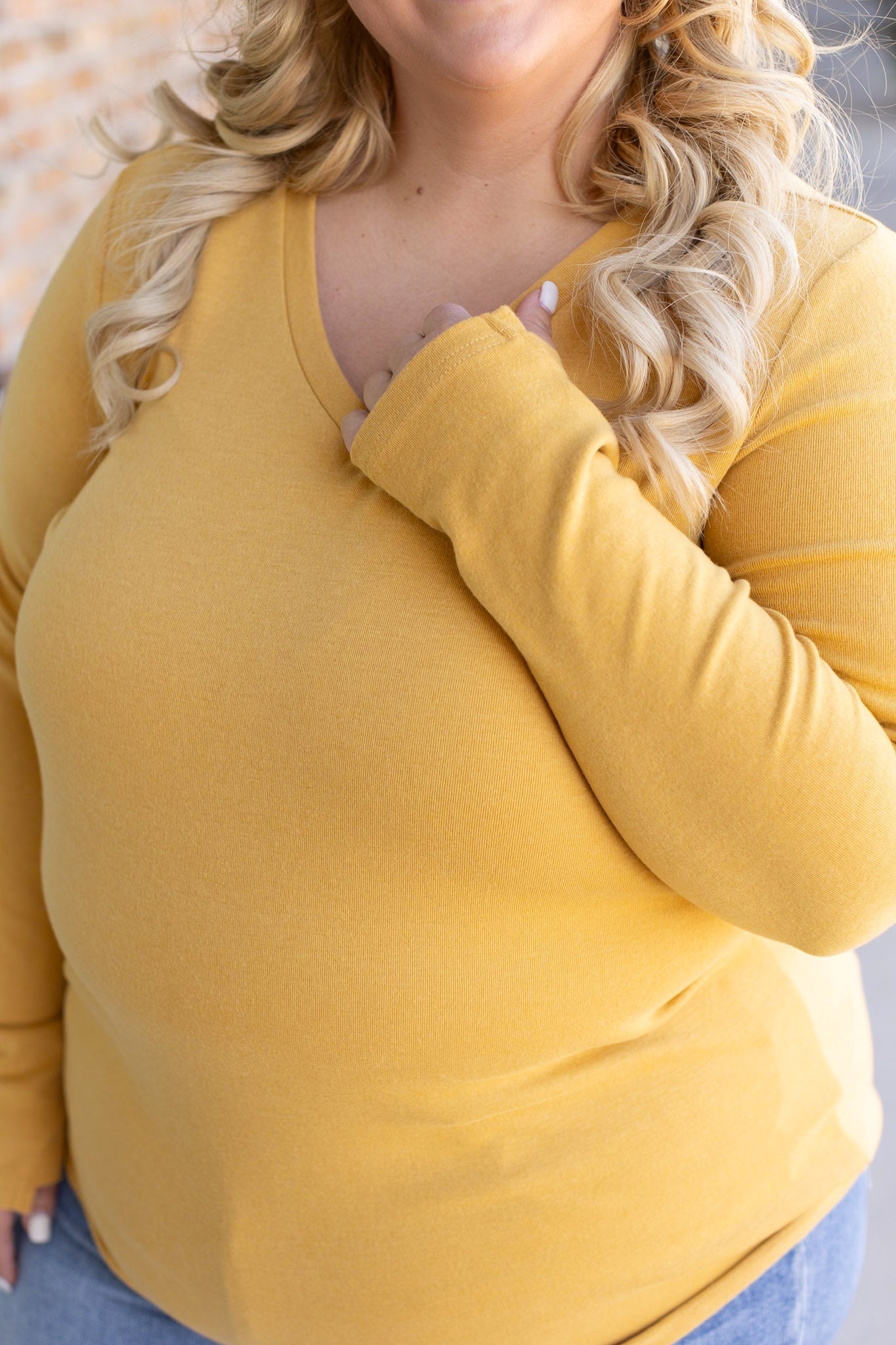 Leah Long Sleeve Top - Mustard