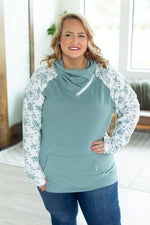 Load image into Gallery viewer, Classic Zoey ZipCowl Sweatshirt - Sage Floral
