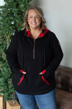 Load image into Gallery viewer, Avery Accent HalfZip Hoodie - Buffalo Plaid
