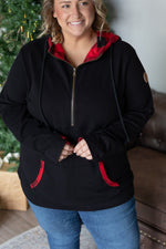 Load image into Gallery viewer, Avery Accent HalfZip Hoodie - Buffalo Plaid
