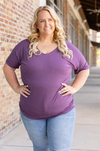 Chloe Cozy Tee - Purple | Women V-Neck Top