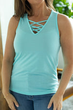 Load image into Gallery viewer, Criss Cross Tank - Light Blue
