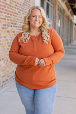 Load image into Gallery viewer, Harper Long Sleeve Henley - Pumpkin
