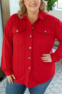 Cable Knit Jacket - Red