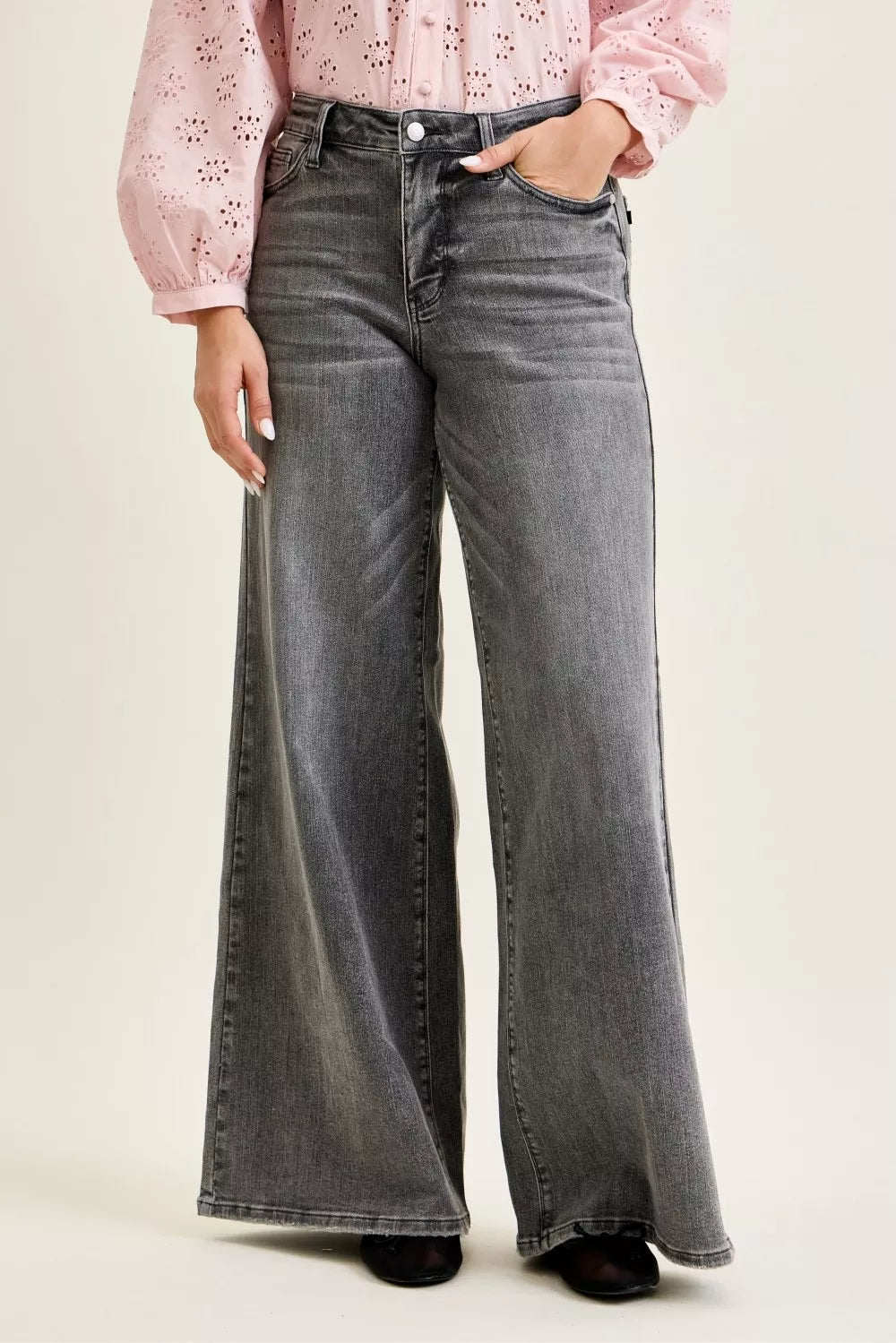Silver Lining Palazzo Jeans by Judy Blue