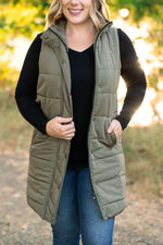 Load image into Gallery viewer, Harlow Long Vest (Olive &amp; Black)
