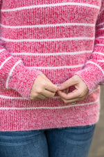 Load image into Gallery viewer, Cozy Striped Sweater - Red
