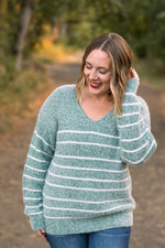 Load image into Gallery viewer, Cozy Striped Sweater - Green
