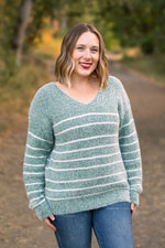 Load image into Gallery viewer, Cozy Striped Sweater - Green
