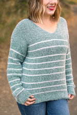 Load image into Gallery viewer, Cozy Striped Sweater - Green
