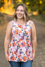 Load image into Gallery viewer, Renee Ruffle Tank - Fall Floral Leaves
