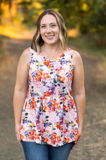 Load image into Gallery viewer, Renee Ruffle Tank - Fall Floral Leaves
