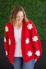 Load image into Gallery viewer, Snowflake Cardigan - Red
