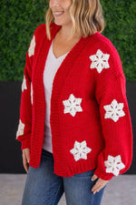 Load image into Gallery viewer, Snowflake Cardigan - Red
