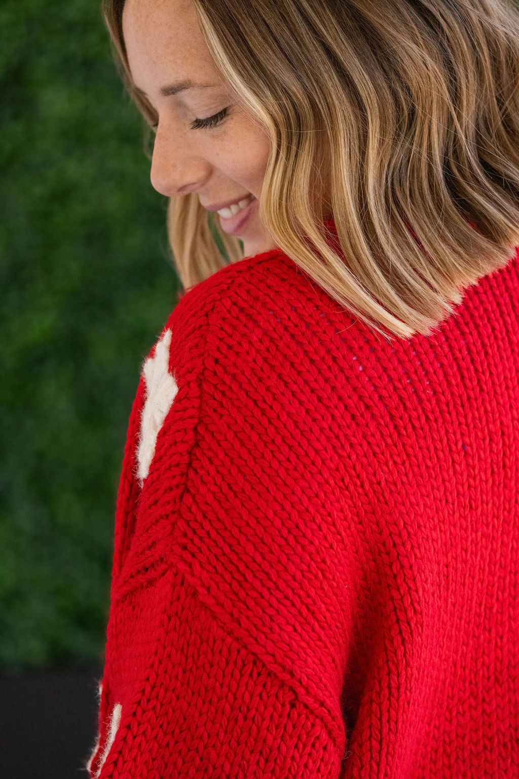 Snowflake Cardigan - Red