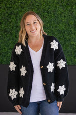 Load image into Gallery viewer, Snowflake Cardigan - Black
