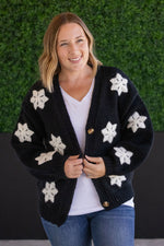 Load image into Gallery viewer, Snowflake Cardigan - Black
